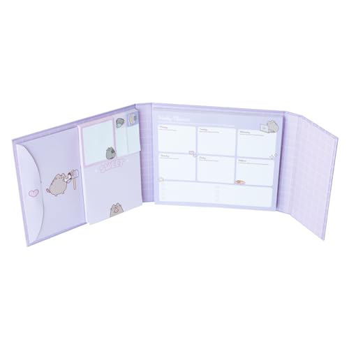 Grupo Erik | Pusheen Weekly Notebook Set with Sticky Notes - color: purple