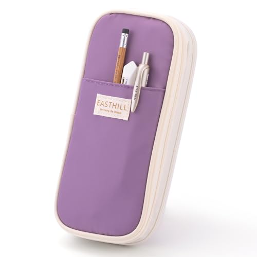 EASTHILL Big Capacity Pencil Case Large Pencil Pouch Stationery Pen Bag for Teen Girls-Purple - color: Purple