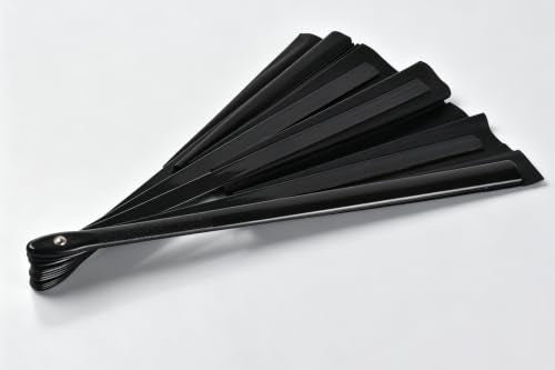 2 Pack Large Folding Hand Fan,Black Chinese Kung Fu Tai Chi Fan Nylon-Cloth Fans for Men and Women Performance,Dance,Decorations,Festival,Gift (Black) - color: Black