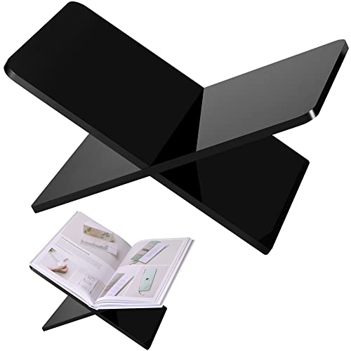 Acrylic Book Stand 11 x 7 x 6 in Large Open Book Display Stand - color: Black, size: Standard