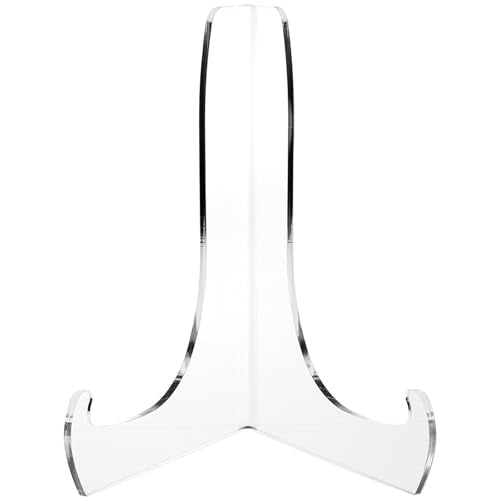 Plymor Clear Acrylic 60-Degree Angle Easel With Shallow Support Ledges, 9" H x 7" W x 5.75" D - size: 9" x 7" x 5.75"