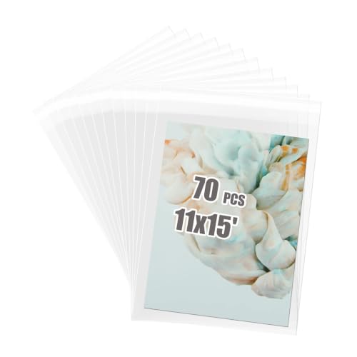 Egofine Self Sealing Cellophane Bags 70 PCS, Clear Bags for 11x15 Art Prints, Packaging Bags for Clothing, Clear Bags for Gifts, Size: 11x15 inches - color: 11"x15"Pack of 70