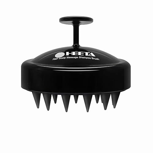 HEETA Scalp Massager Hair Growth Scrubber for Dandruff Removal Hair Care - color: Whole Black