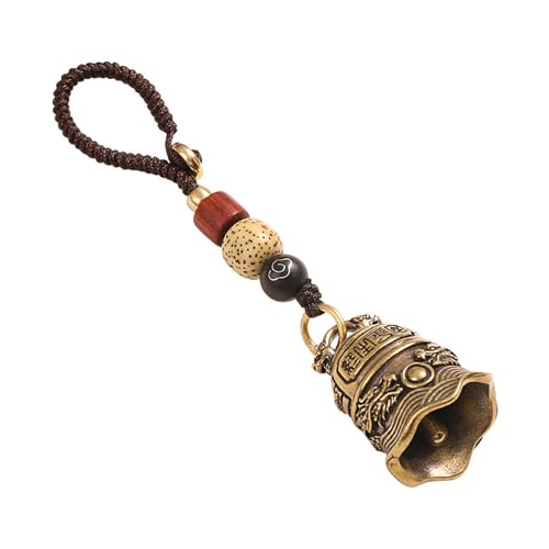 Brass Decorative Bells Keychain, Hanging Lucky Bell for Car Keys or Backpack as Good Luck Charms - style: Dong Huang Bell