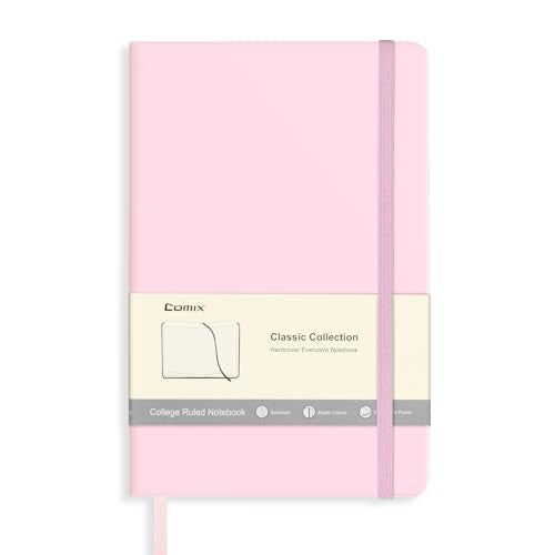 Comix Lined Journal Notebook for Work, 240 Pages, 5.5" x 8.3", Pink - color: Pink, size: 1 Pack
