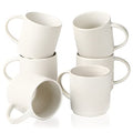 famiware Coffee Mug Set of 6, Star 12 oz Ceramic Mugs Cups Set with Handle - color: Star-Matte White, size: 6 Count (Pack of 1)