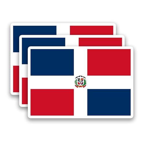 (3Pcs) Dominican Republic Flag Stickers – Dominican Flag Vinyl Decals - color: Dominican Republic