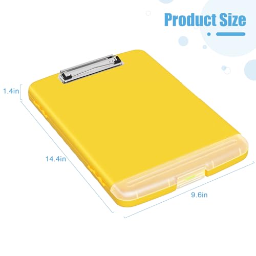 Hongri Clipboard with Storage with Pencil Case, 8.5 x 11 Storage Clip Board - color: Yellow