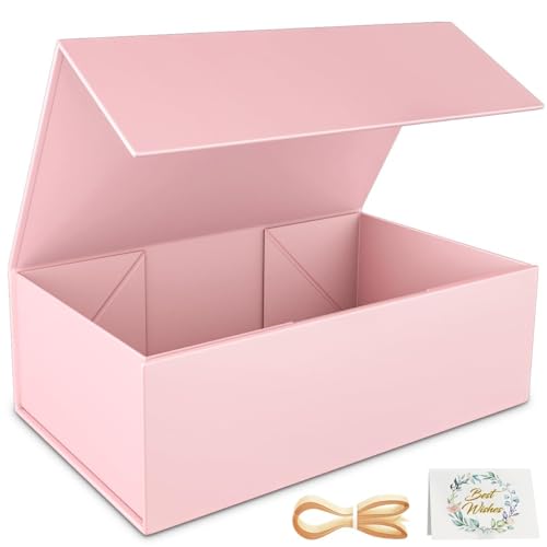 RYDDOY Pink Gift Box, 13.8x9.5x4.3'' Large Gift Boxes with Lids - color: Pink, size: 13.8 x 9.5 x 4.3 Inch