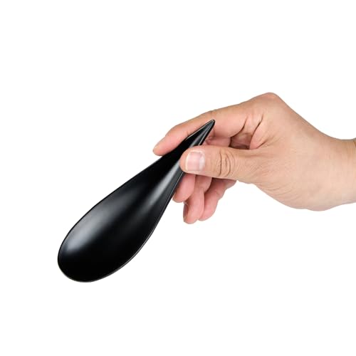 Restaurantware Black Melamine Teardrop Tasting Spoon, 4.3 In, 10 Pack - color: Black