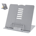 Metal Book Stand Adjustable Book Holder for Reading - color: Full Grey
