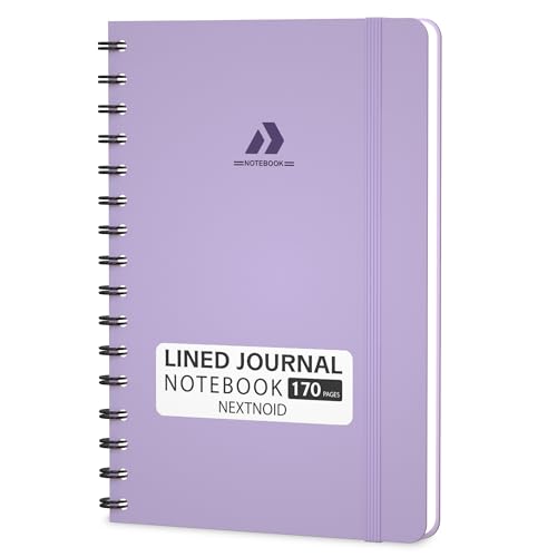 Nextnoid A5 Lined Spiral Notebook - 170 Pages, College Ruled, Purple - color: f-Purple