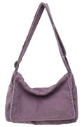 Messenger Bag for Women Men Satchel Bag Canvas Crossbody Shoulder Bag Casual Sling Bag - color: Purple