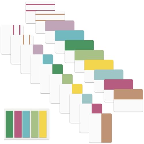 ELII 500 PCS Sticky Index Tabs 21 Sets, Colorful Book Tabs for Notebooks - color: Fresh, size: 500