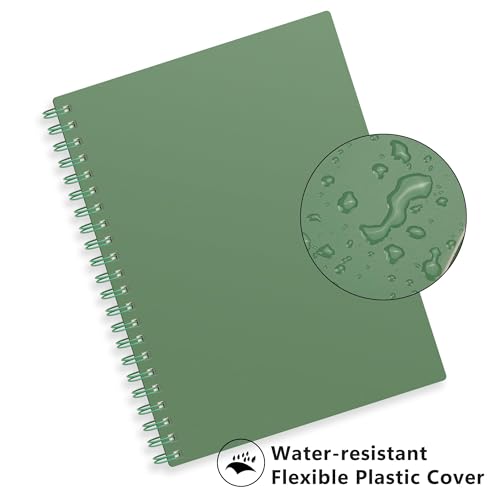 RETTACY Spiral College Ruled Notebook, 300 Pages, A4 Size (8.2" x 11.2") - color: Dark Green, size: 8.2" x 11.2"