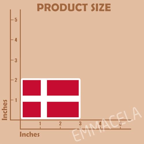 (3PCS) Denmark Flag stickers, Countries Flag Stickers - Waterproof Vinyl Decals For Laptops, Tumblers, Water Bottles, Books, Scrapbooks, Size 3 x 2 Inch - color: Denmark