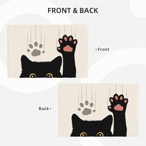 Cut Black Cats Farmhouse Print Placemats Set of 6 12x18 Inch - color: Black and White, size: Set of 6