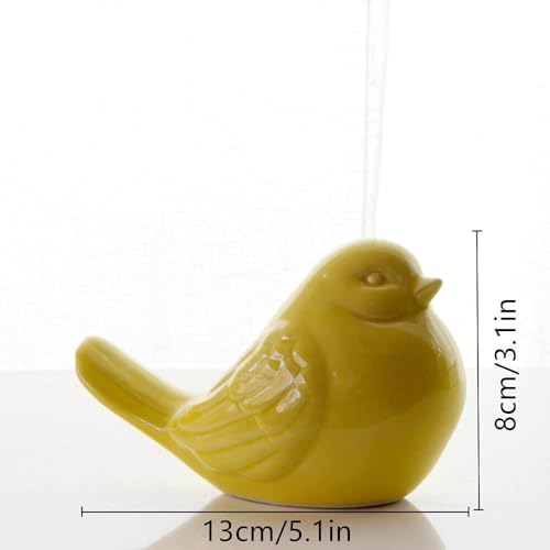 1/2pcs Home Living Room Office Decoration Bird,Ceramic Mini Bird Home Decoration,Porcelain Bird Figurine Statue,Office,Bedroom,Living Room Statues Decor,Yellow/Blue(Blue) - style: blue
