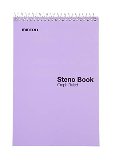 Mintra Office Steno Books Set - Top-Spiral Bound, Graph Ruled, 70 White Sheets, Poly Pastel Color Covered Notebooks for Office, Professional, School & Work, Note-taking, Writing Pads, 6"x9", 4 Pack - color: Pastel Colors 4pk, size: Graph Ruled