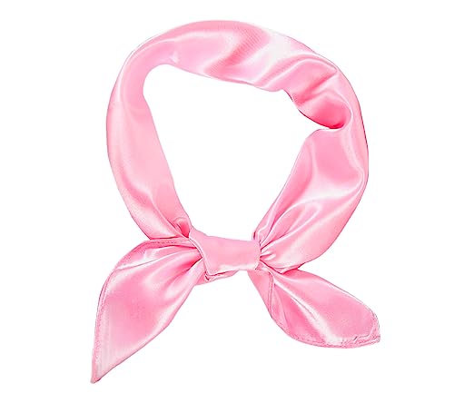 1 Piece of Square Satin Scarf Wrap Ribbon Neck Scarfs Halloween Retro Costume (23.62" x 23.62") - color: Pink