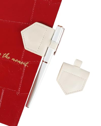 Magnetic Leather Bookmarks with Pen Holder Vegan Leather Book Marks Gifts for Reading Book Lovers Notebook Travelers (White-2PC) - color: White-2pc