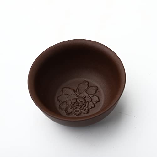 3 PCS Yixing Clay Kung Fu Teacup 2.2 Oz, Zisha Small Gongfu Tea Cups - color: Purple