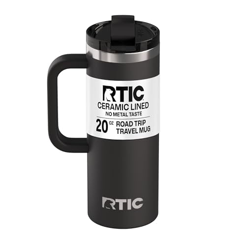 RTIC 20oz Road Trip Travel Mug with Lid and Handle, Midnight - color: Midnight, size: 20 Ounces