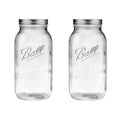 Ball - 64oz Wide Mouth Mason Jars with Lids & Bands 2-Pack Half Gallon Mason Jars Clear Glass for Kitchen Storage & Canning for Herbs, Jelly, Jams, and Spices