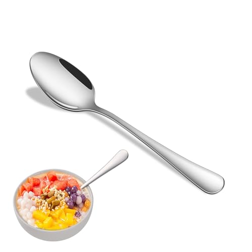 8-Piece 6.7 Inches Stainless Steel Tea Spoon,Durable Dishwasher Safe Teaspoons,Silverware Dessert Spoons For Kitchen,Small Spoons For Restaurant,Hotel - color: Silvera