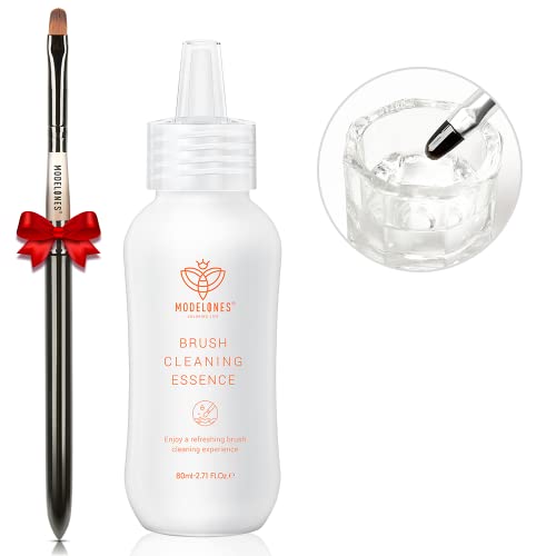 Modelones Nail Art Brush Cleaner & Restorer 2.71 Fl.Oz with nail art brush - color: Clear