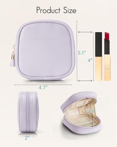 VLANDO Makeup Bag for Purse,Toiletry Pouch with Inner Pockets,Light Purple - color: Mini-Mist Purple