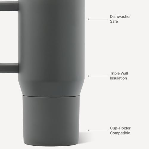 HydroJug Coffee Traveler 20oz Ceramic-Lined Mug with Handle, Stone - color: Stone