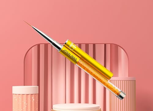 Nail Brushes Art Pen 2PCS, Gel Polish Painting Tools with Nail Extension Gel Builder, Salon at Home DIY Manicure (Gold-Liner#15mm) - color: Gold