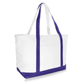 DALIX 23" Premium 24 oz. Cotton Canvas Shopping Tote Bag - color: Purple