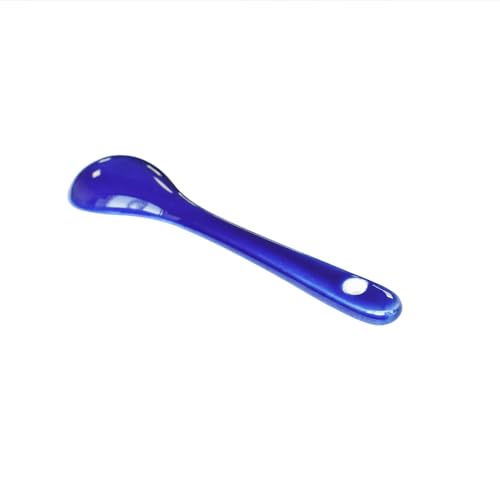 Blue 6 pcs Porcelain Egg Spoons Ceramic Spoons 4.7 inch Coffee Dessert Yogurt Tea Milky Tea - style: Blue