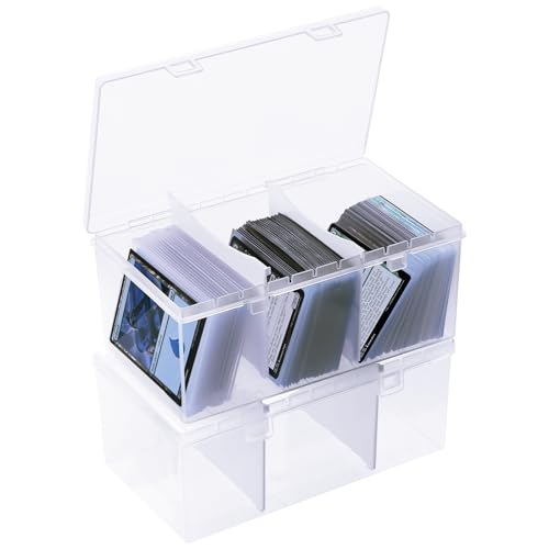 CDBXPRG Trading Card Storage Box with Dividers, Fit for Toploader,2 Pack - style: 2 Pack