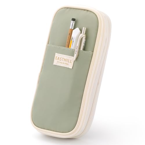 EASTHILL Big Capacity Pencil Case Large Pencil Pouch Stationery Pen Bag for Teen Girls-Green - color: Green