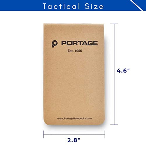 Portage Field Notebook Tactical Sized Pocket Notepad - Top Bound Notebook with Lined Paper Lies Flat in Pocket - 2.8" x 4.6" - 64 Pages (3 Pack) (6 Pack, Tactical) - color: Tactical, size: 6 Pack