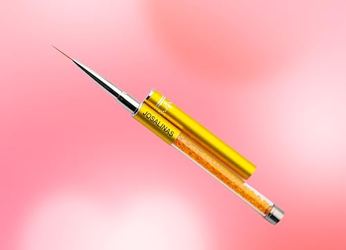 Nail Brushes Art Pen 2PCS, Gel Polish Painting Tools with Nail Extension Gel Builder, Salon at Home DIY Manicure (Gold-Liner#15mm) - color: Gold