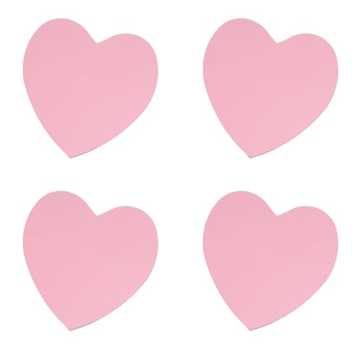 4 Packs 200 Sheets Heart Shape Sticky Notes (Pink) - color: Pink