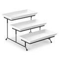 MALACASA 3 Tier Serving Trays, White Porcelain Serving Platters, 12 Inch - color: White, size: 12 Inch