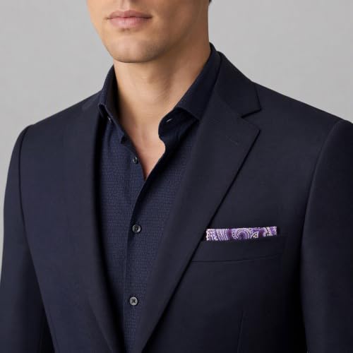 S&W SHLAX&WING Mens Pocket Square Paisley Multicolor Large for Business Wedding - color: Kh12