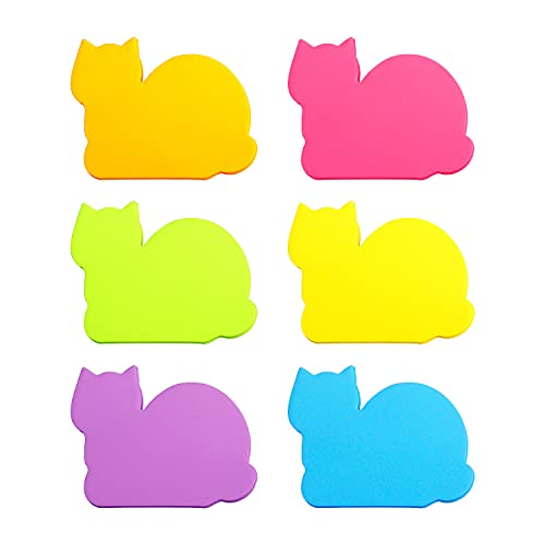 SIMONA Cute Cat Sticky Notes 6 Pads, 450 Sheets - color: 6 Pads