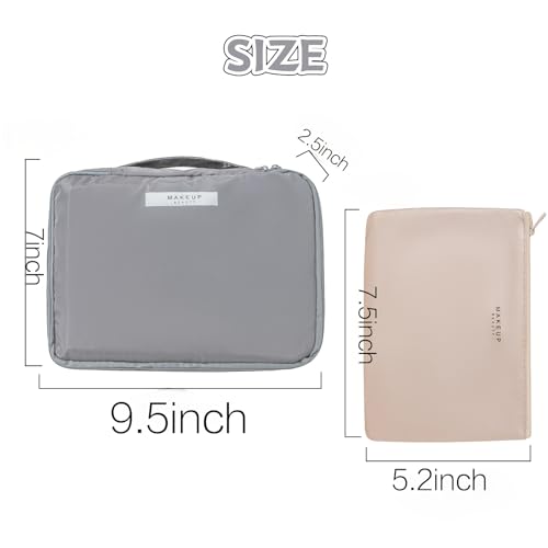 Queboom Travel Makeup Bag Cosmetic Bag Toiletry Bag for Women & Men, Grey - color: Grey-1pcs