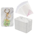 Temlum 3''x4.7'' Keychain Display Cards with Self-Sealing Bags, Marble 100p - color: Marble