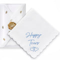 Happy Tears Wedding Handkerchief Something Blue Gift for Bride - color: Happy Tears X 1 (Gold)