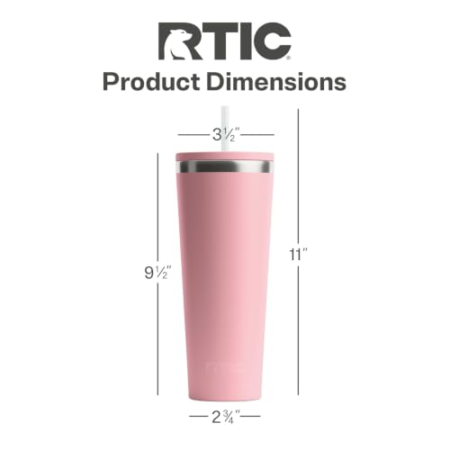 RTIC 28oz Everyday Tumbler, Insulated, Ceramic Lined, Dusty Rose - color: Dusty Rose, size: 28 Ounces