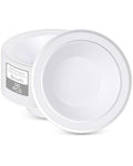 realluck 50pc Disposable Soup Bowls With Silver Rim - color: Silver, size: 50Pack