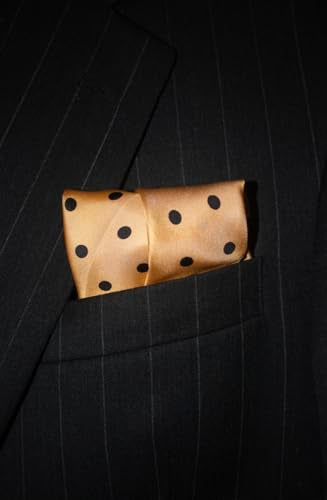 Royal Silk Polka Dot Pocket Square - 17" Handkerchief - 12mm Silk Twill - 100% Silk - color: Gold
