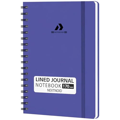 Nextnoid A5 Lined Spiral Notebook - 170 Pages, College Ruled, Violet Purple - color: j-Violet Purple